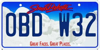 SD license plate 0BDW32