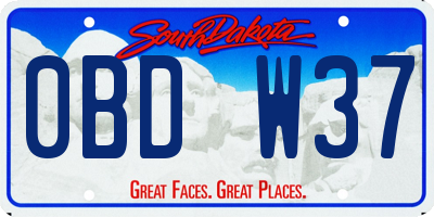 SD license plate 0BDW37