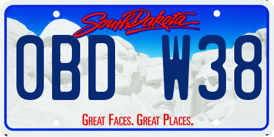SD license plate 0BDW38