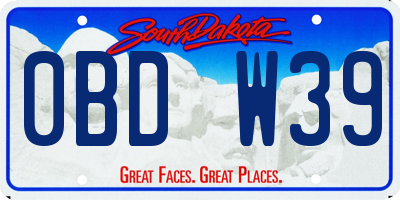 SD license plate 0BDW39