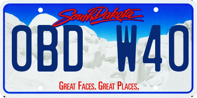 SD license plate 0BDW40