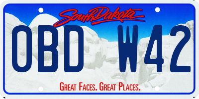 SD license plate 0BDW42
