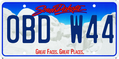 SD license plate 0BDW44