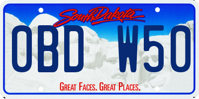 SD license plate 0BDW50