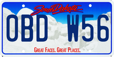 SD license plate 0BDW56