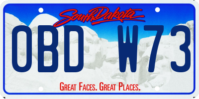 SD license plate 0BDW73