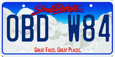 SD license plate 0BDW84