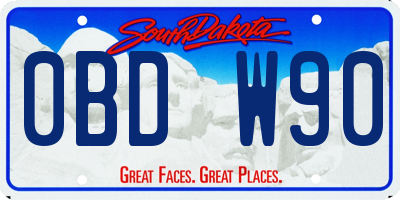 SD license plate 0BDW90