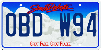 SD license plate 0BDW94
