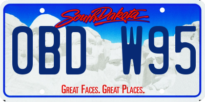 SD license plate 0BDW95