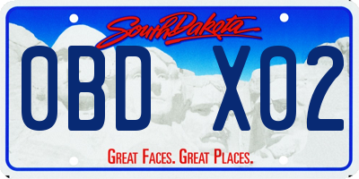 SD license plate 0BDX02