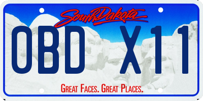 SD license plate 0BDX11