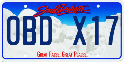 SD license plate 0BDX17