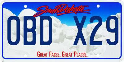 SD license plate 0BDX29