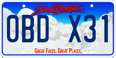 SD license plate 0BDX31