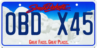 SD license plate 0BDX45