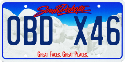 SD license plate 0BDX46