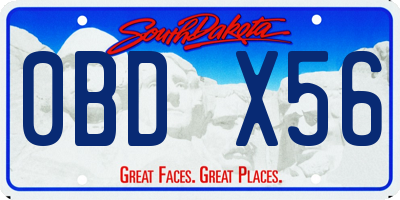 SD license plate 0BDX56
