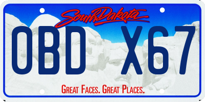 SD license plate 0BDX67