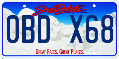 SD license plate 0BDX68
