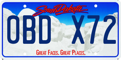 SD license plate 0BDX72