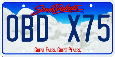 SD license plate 0BDX75