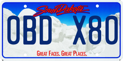 SD license plate 0BDX80