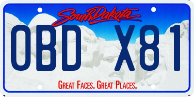 SD license plate 0BDX81