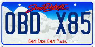 SD license plate 0BDX85