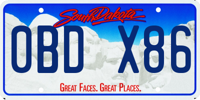 SD license plate 0BDX86