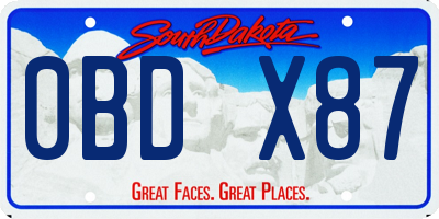 SD license plate 0BDX87