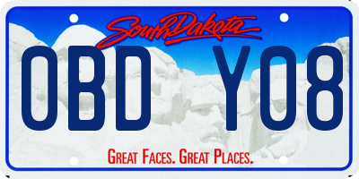 SD license plate 0BDY08