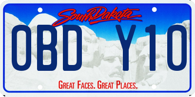SD license plate 0BDY10