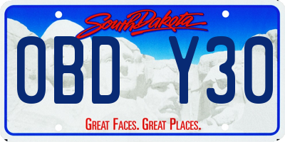 SD license plate 0BDY30