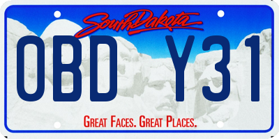 SD license plate 0BDY31