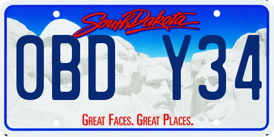 SD license plate 0BDY34