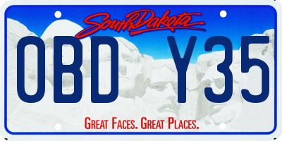 SD license plate 0BDY35