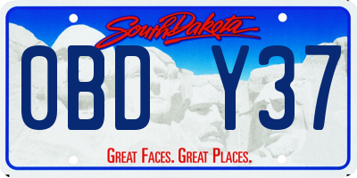 SD license plate 0BDY37