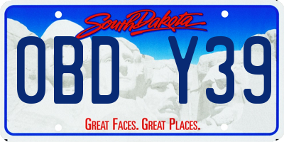 SD license plate 0BDY39