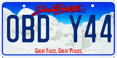 SD license plate 0BDY44