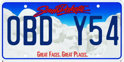 SD license plate 0BDY54