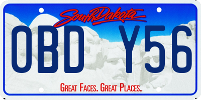 SD license plate 0BDY56