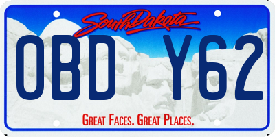 SD license plate 0BDY62
