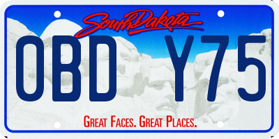 SD license plate 0BDY75