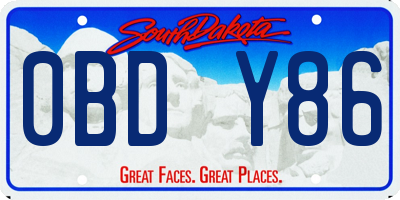 SD license plate 0BDY86