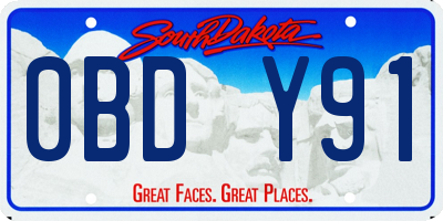 SD license plate 0BDY91