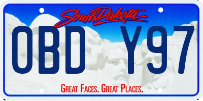 SD license plate 0BDY97