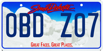 SD license plate 0BDZ07