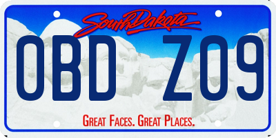 SD license plate 0BDZ09