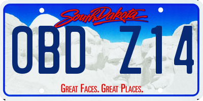 SD license plate 0BDZ14